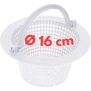 Weißer Amapool Skimmer Korb, 16 cm Durchmesser, für Poolbau und Reinigung.