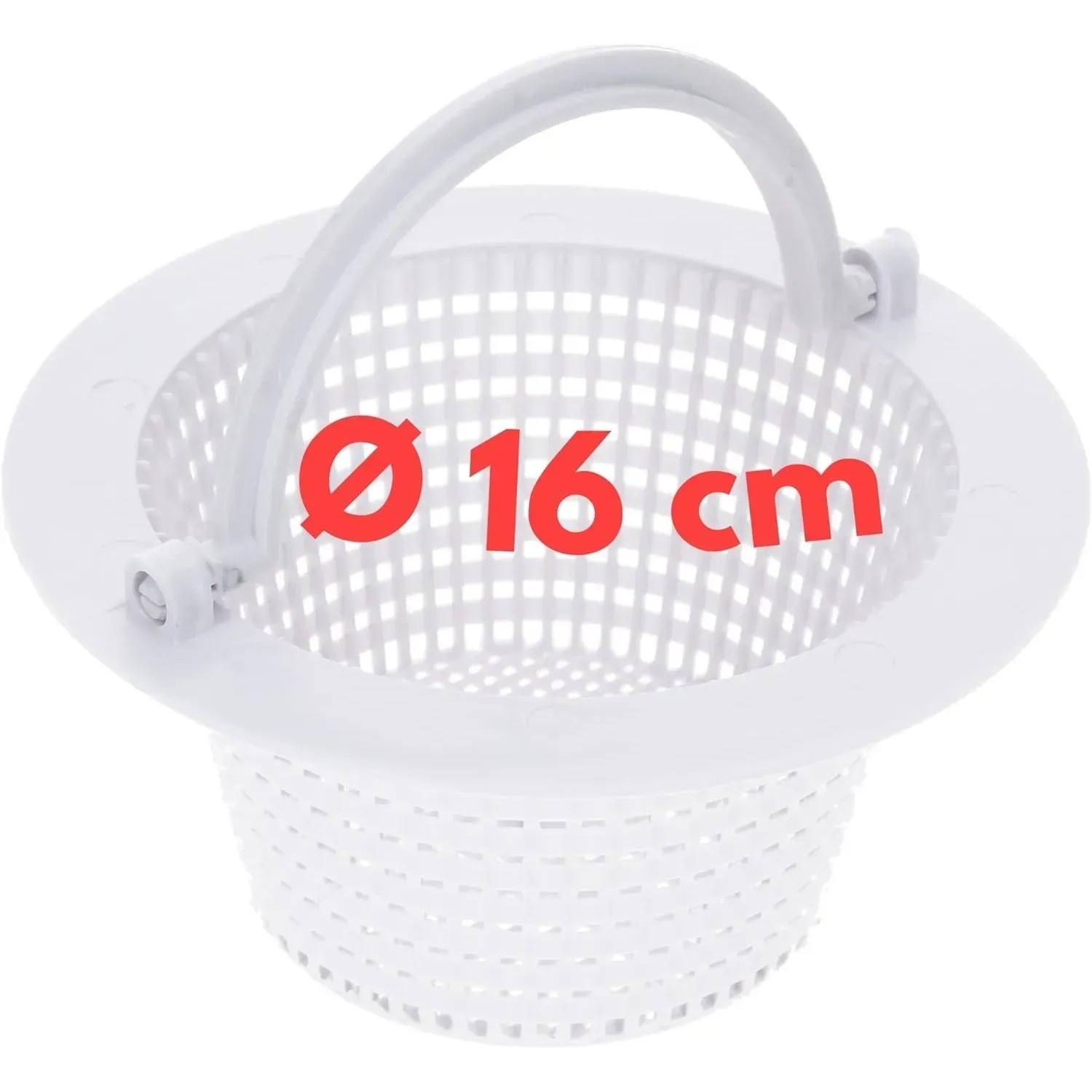 Weißer Amapool Skimmer Korb, 16 cm Durchmesser, für Poolbau und Reinigung.