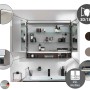 Fackelmann LED-Spiegelschrank B.Paris, 70cm, Schwarz Matt/Eiche, mit USB-Anschluss.