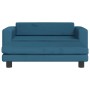 Blaues Samt Hundebett mit Verlängerung, 100x50x30 cm. Komfortables Hundesofa für Haustiere.