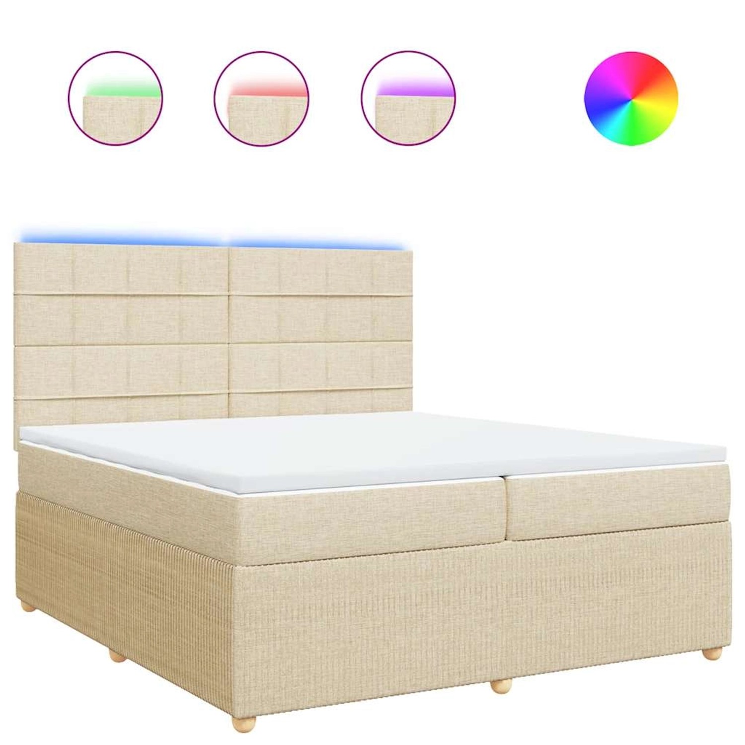 vidaXL Boxspringbett mit Matratze Creme 200x200 cm Stoff 3294468 günstig online kaufen