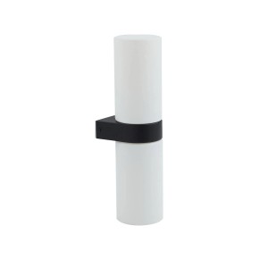 Lucande Wandleuchte Wandlampe Bad Basolo 10020361 Spritzwassergeschützt Modern in Schwarz 2-flammig E14 Badezimmerleuchte