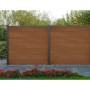 GartenLand WPC Zaun Set XL Ameland in Mahagoni, ca. 180x180 cm, mit Steckzaun-System.