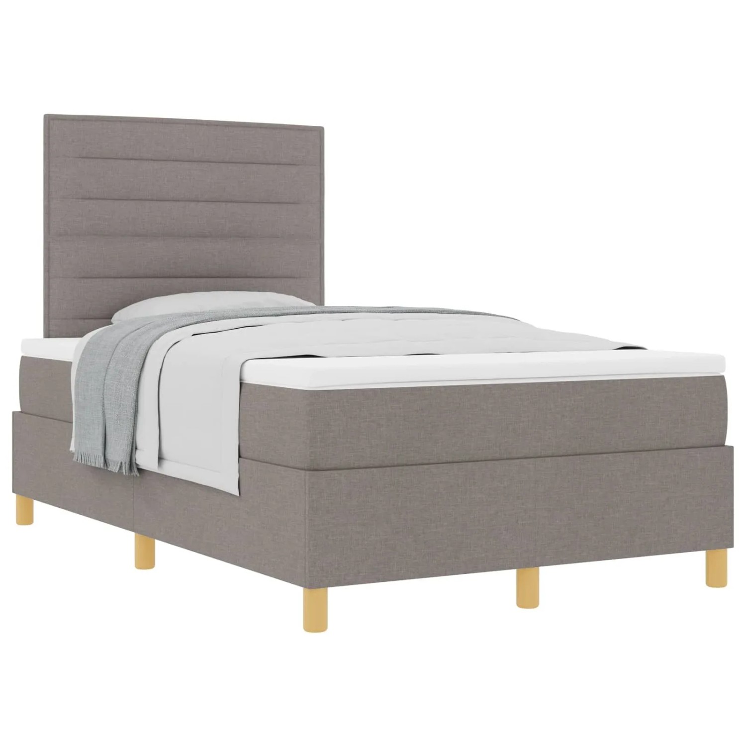 vidaXL Boxspringbett mit Matratze Taupe 120 x 190 cm Stoff 3339529