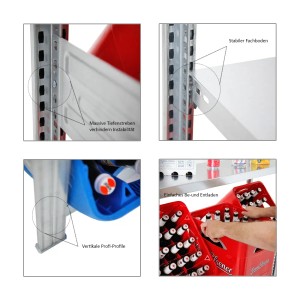 PROREGAL Getränkeregal Chiemsee, verzinkt, mit 3 Ebenen für 9 Kisten und Ablagefläche. Robust und Made in Germany.