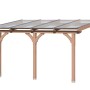 Skan Holz Terrassenüberdachung Rimini, 434x300 cm, Douglasie unbehandelt mit Doppelstegplatten.
