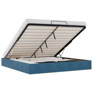 vidaXL Ottoman-Bett ohne Matratze Dunkelblau 160x200 cm Samt 3310977
