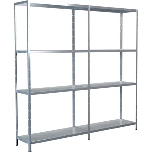 Schulte Steckregal Set, verzinkt, 180x180x35cm, bestehend aus Grund- und Anbauregal. Ideal für Keller, Garage oder Werkstatt.