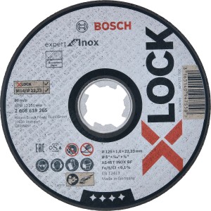 Bosch X-Lock Trennscheibe Expert für Inox, Ø 125mm, Zubehör für Winkelschleifer.