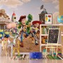 Disney Fototapete Toy Story mit Woody, Buzz Lightyear und Freunden im Kinderzimmer.