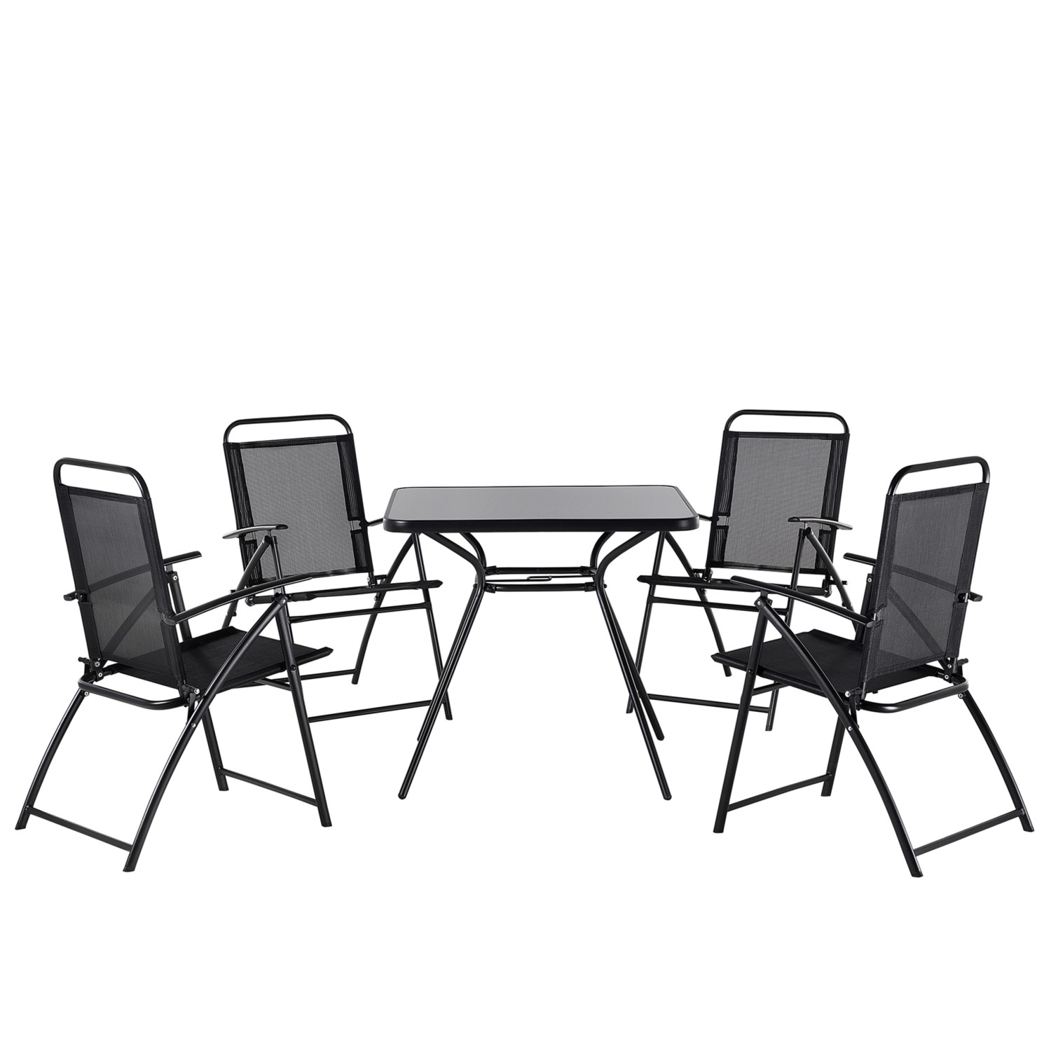 Beliani Gartentisch Set Schwarz 80x80x90 günstig online kaufen
