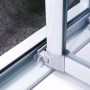 Detailaufnahme: Breuer Fara Falttür, Alu Silber Matt, Beschläge und Rahmen.