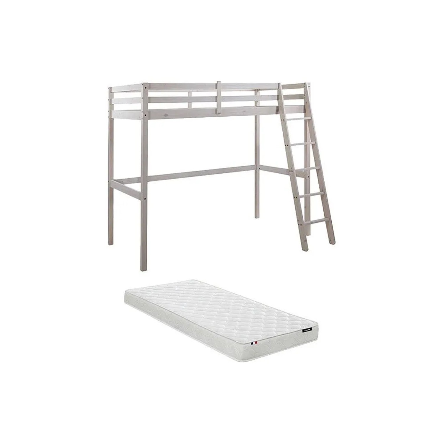 Vente-unique Hochbett Gedeon Weiß 198 cm