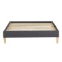 Graues Homestyle4u Polsterbett 90x200 mit Lattenrost und ohne Kopfteil.