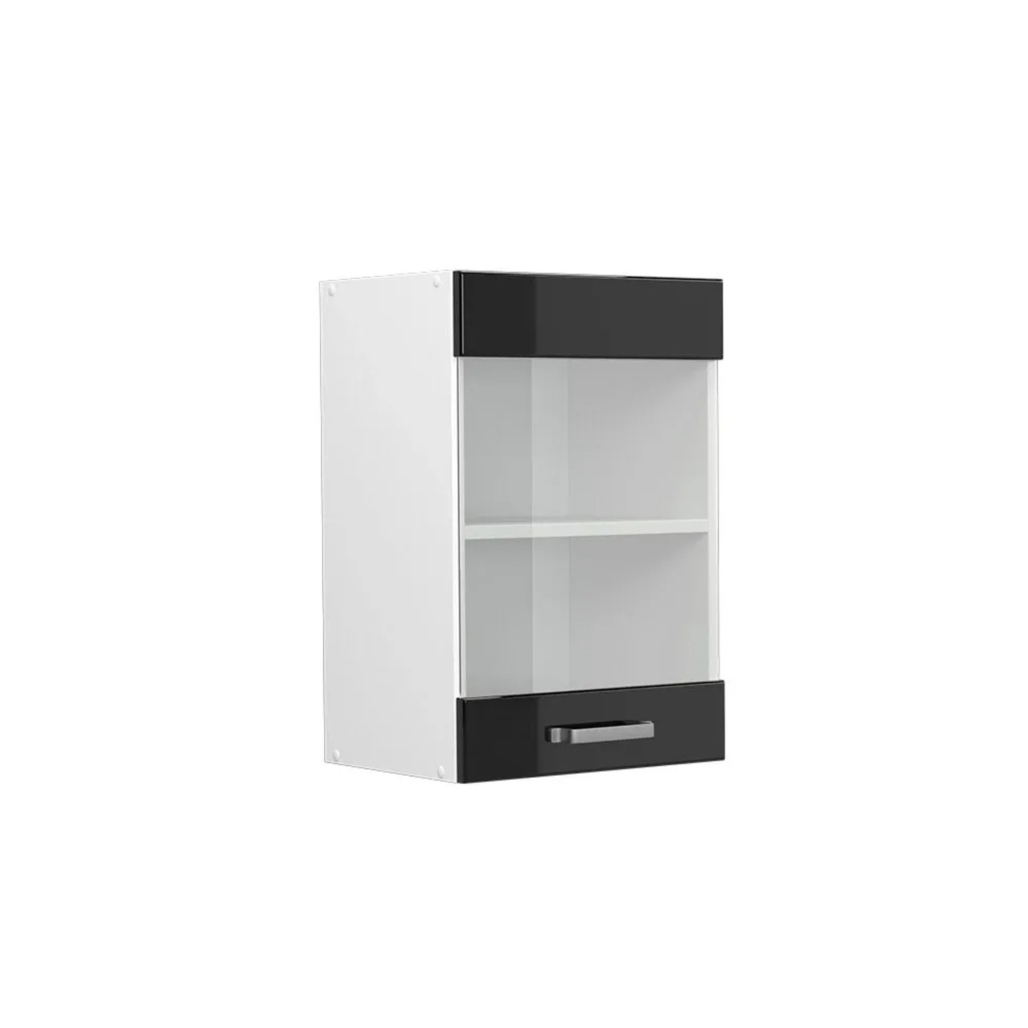 Vicco Küchenglasschrank R-Line Glashängeschrank Schwarz Hochglanz Weiß 40 cm