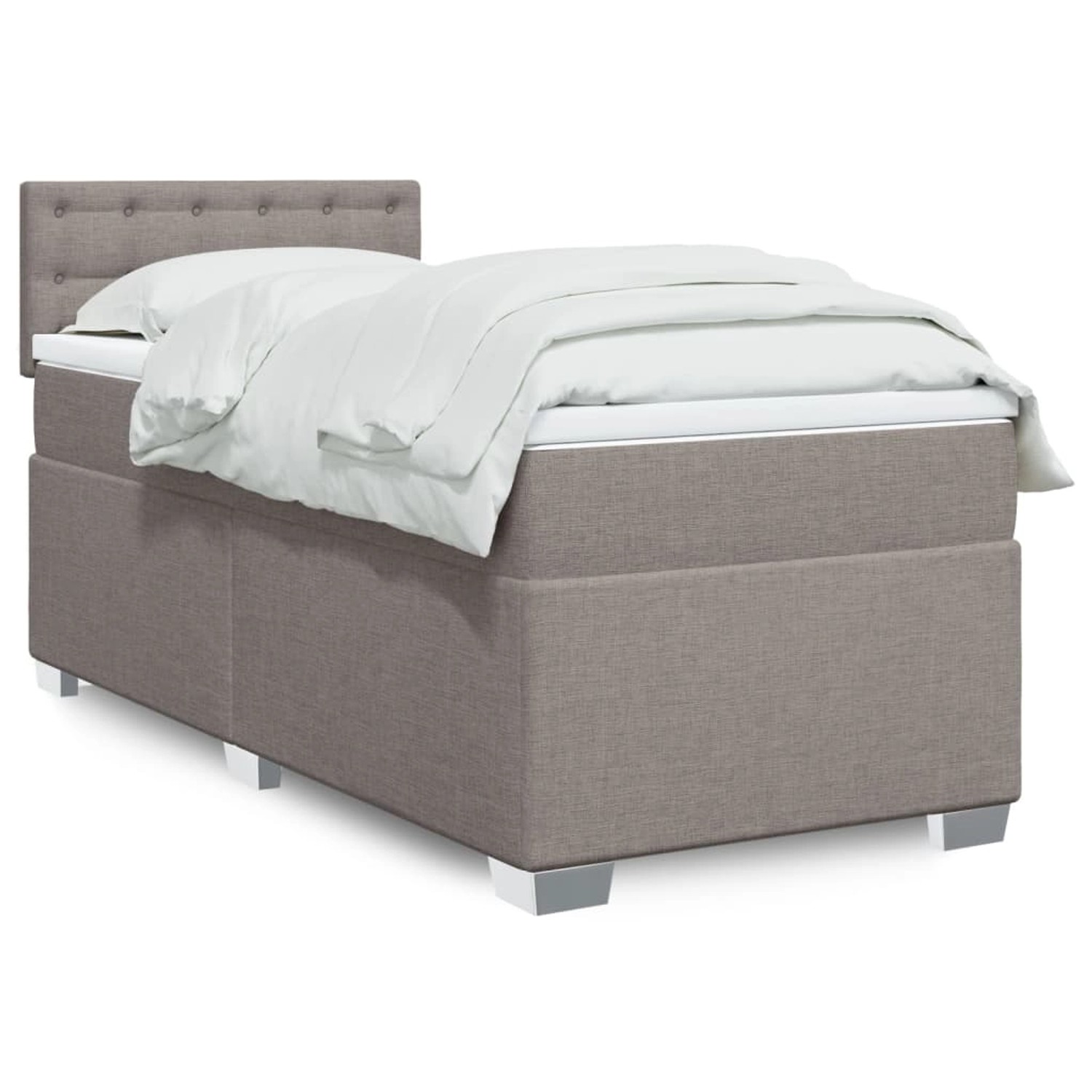 vidaXL Boxspringbett mit Matratze Taupe 90x200 cm Stoff 3288089 günstig online kaufen