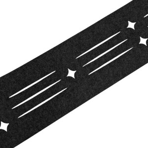 Hellgrauer Sichtschutzstreifen mit Stern- und Linienmuster für Doppelstabmattenzaun.