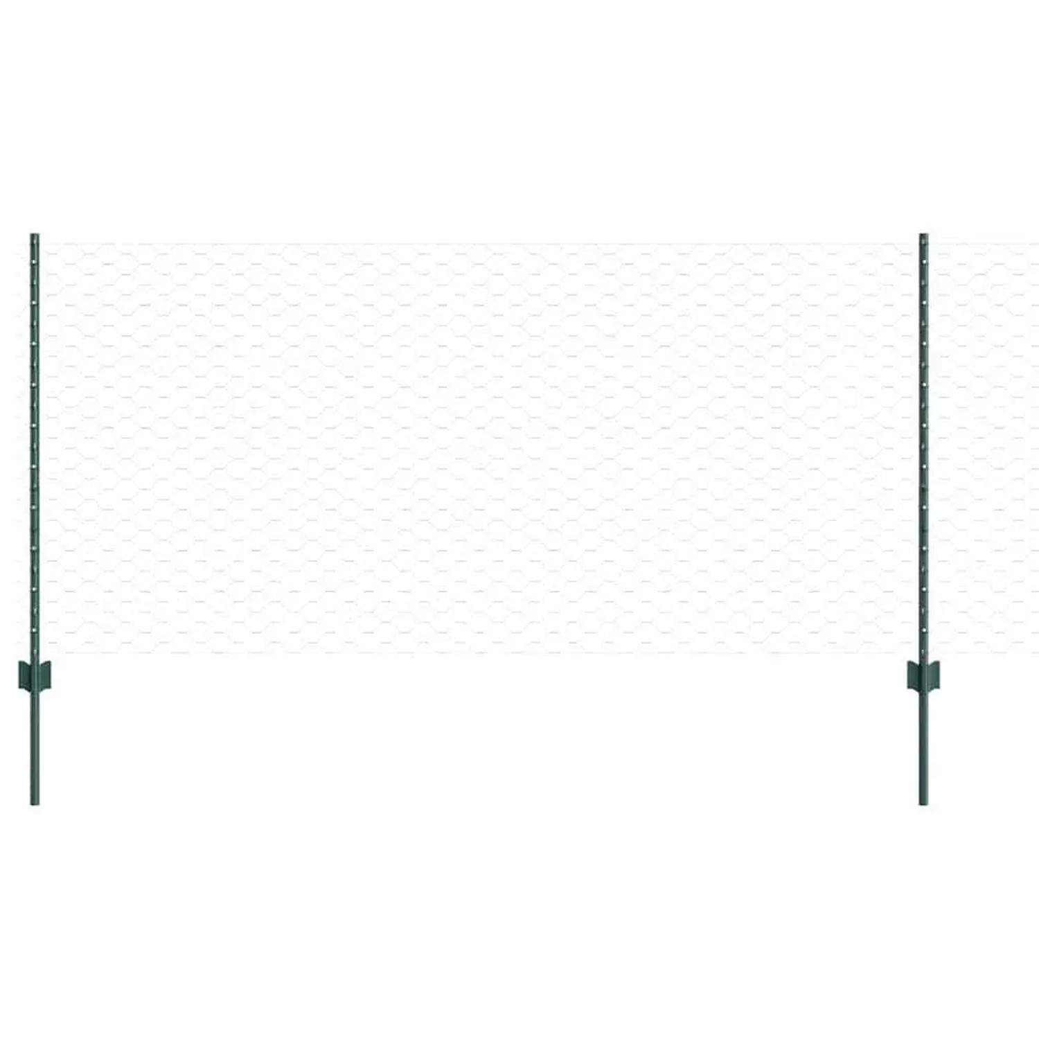 vidaXL Zaun mit Pfosten Grün 1 x 25 m Stahl 3336719