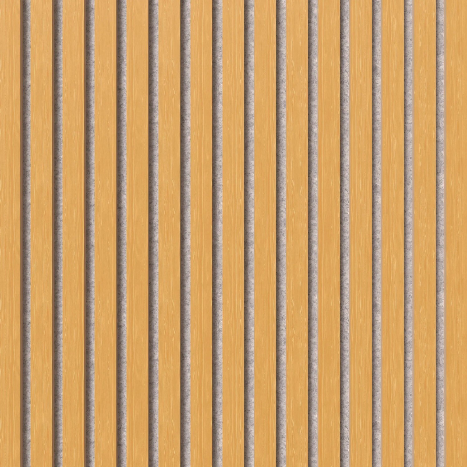 Akustikpaneel Muster Eiche Natur: Holzpaneel mit grauem Filz für Wand- und Deckengestaltung.