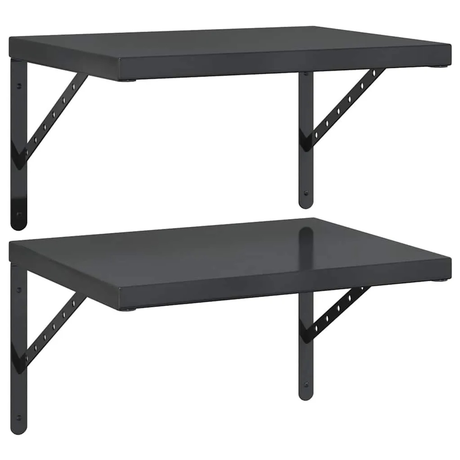 vidaXL Wandregale 2 Stk 50x40 cm Schwarz Edelstahl 3214517