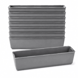 BigDean 8er Set Paletten Blumenkästen Einsatz mit Hängesystem zum Einhängen 37cm Grau Pflanzkasten für Europalette Balkonkasten Blumentopf