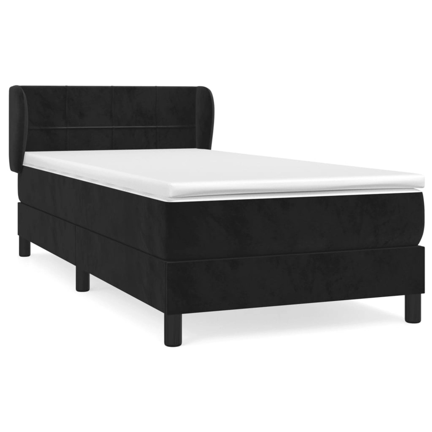 vidaXL Boxspringbett mit Matratze Schwarz 90x190 cm Samt1537431 günstig online kaufen