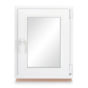 Weißes Kunststoff Kellerfenster, Dreh-Kipp, 50x100 cm, 3-fach Verglasung.