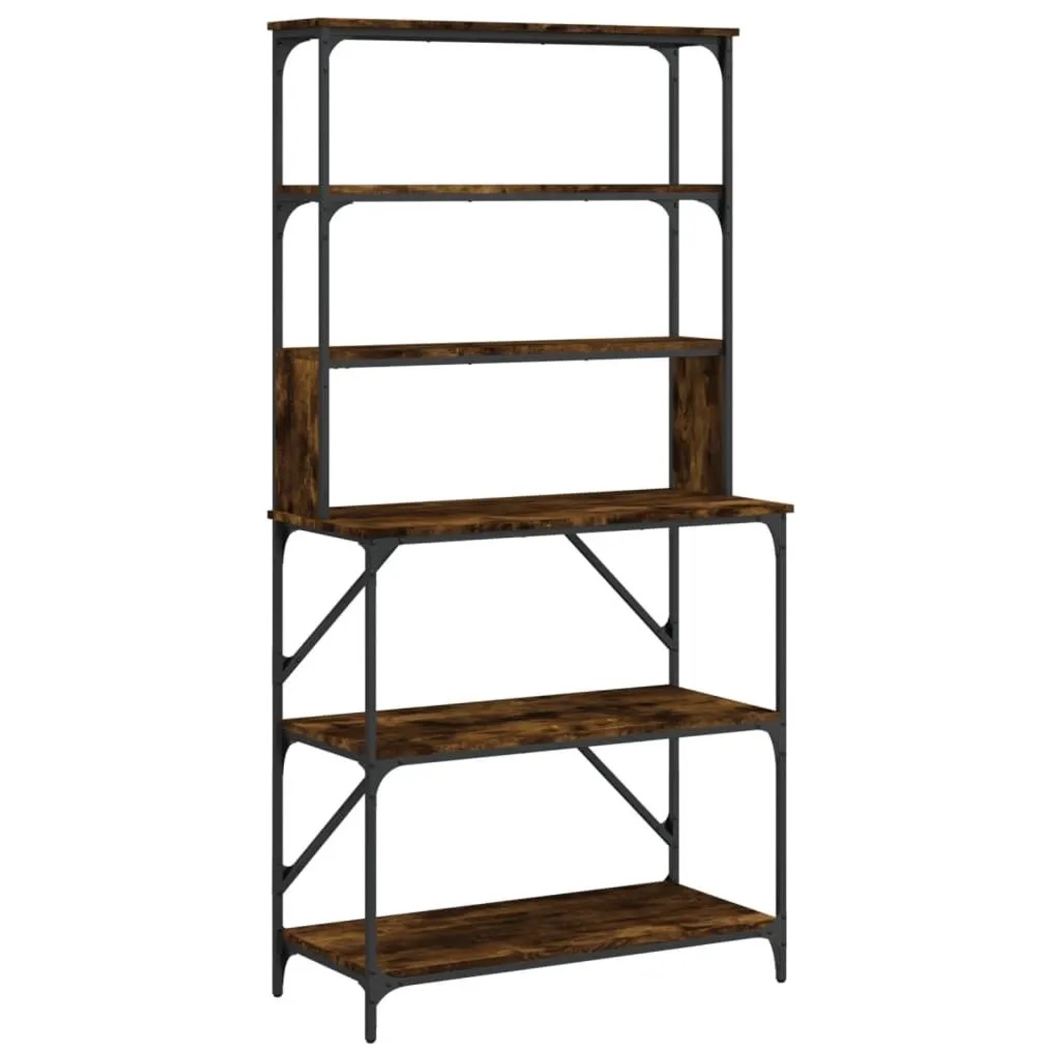 vidaXL Bäckerregal 6 Fächer Räuchereiche 90x40x180 cm Holzwerkstoff 834222
