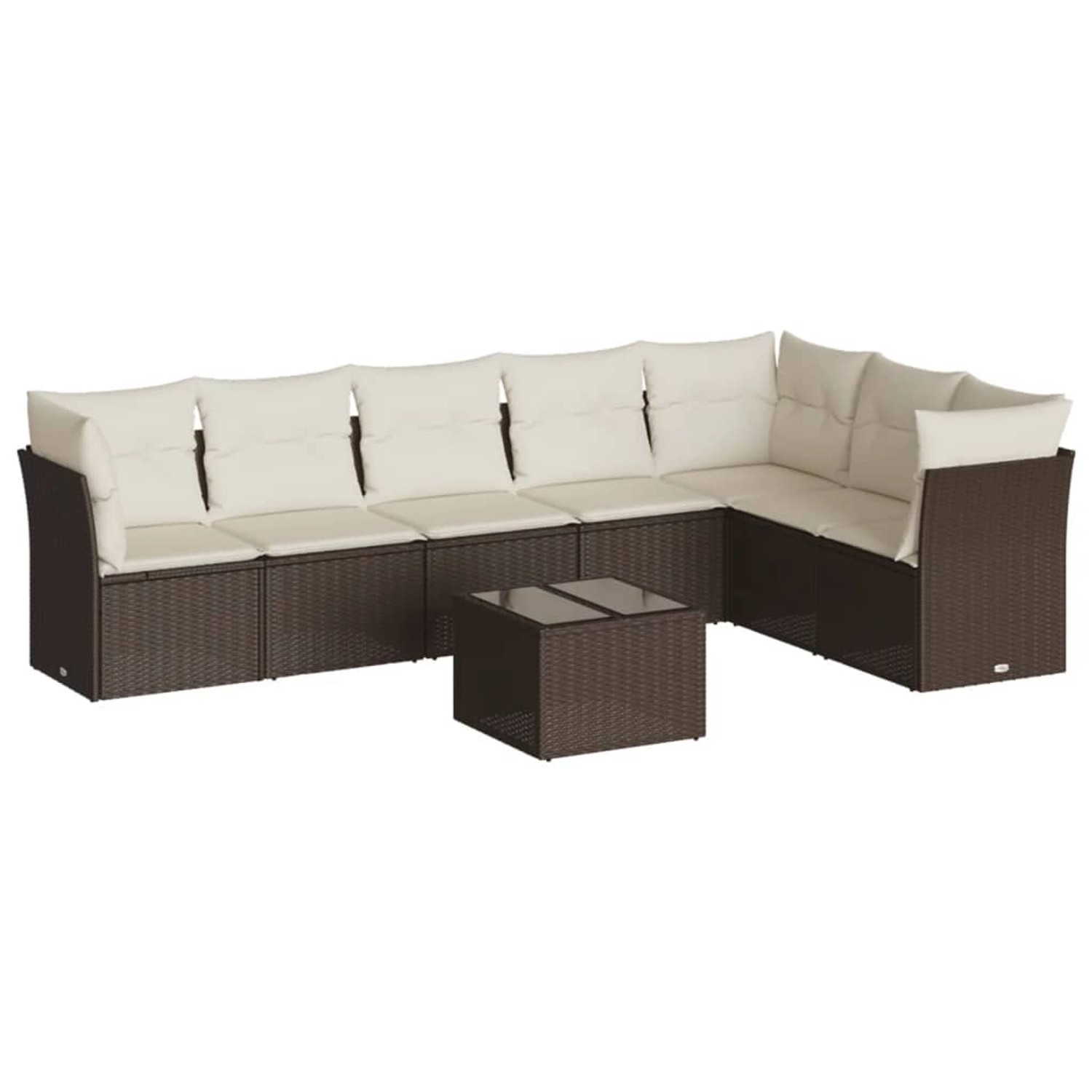 vidaXL 8-Tlg Garten-Sofagarnitur mit Kissen Braun Poly Rattan 3249592 günstig online kaufen