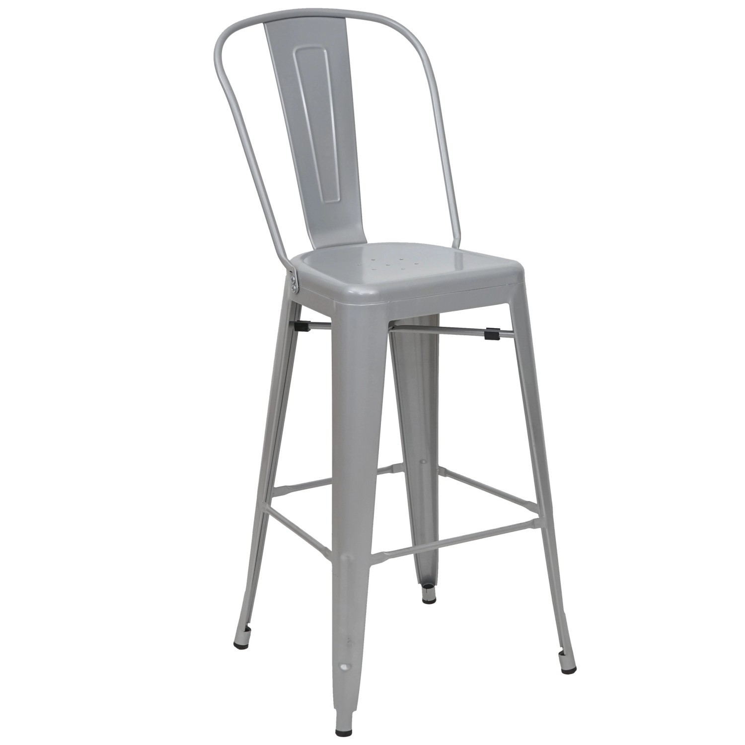 PROREGAL Barhocker Mit Lehne Sitzhöhe 77cm Metall Industriedesign Grau Bars günstig online kaufen