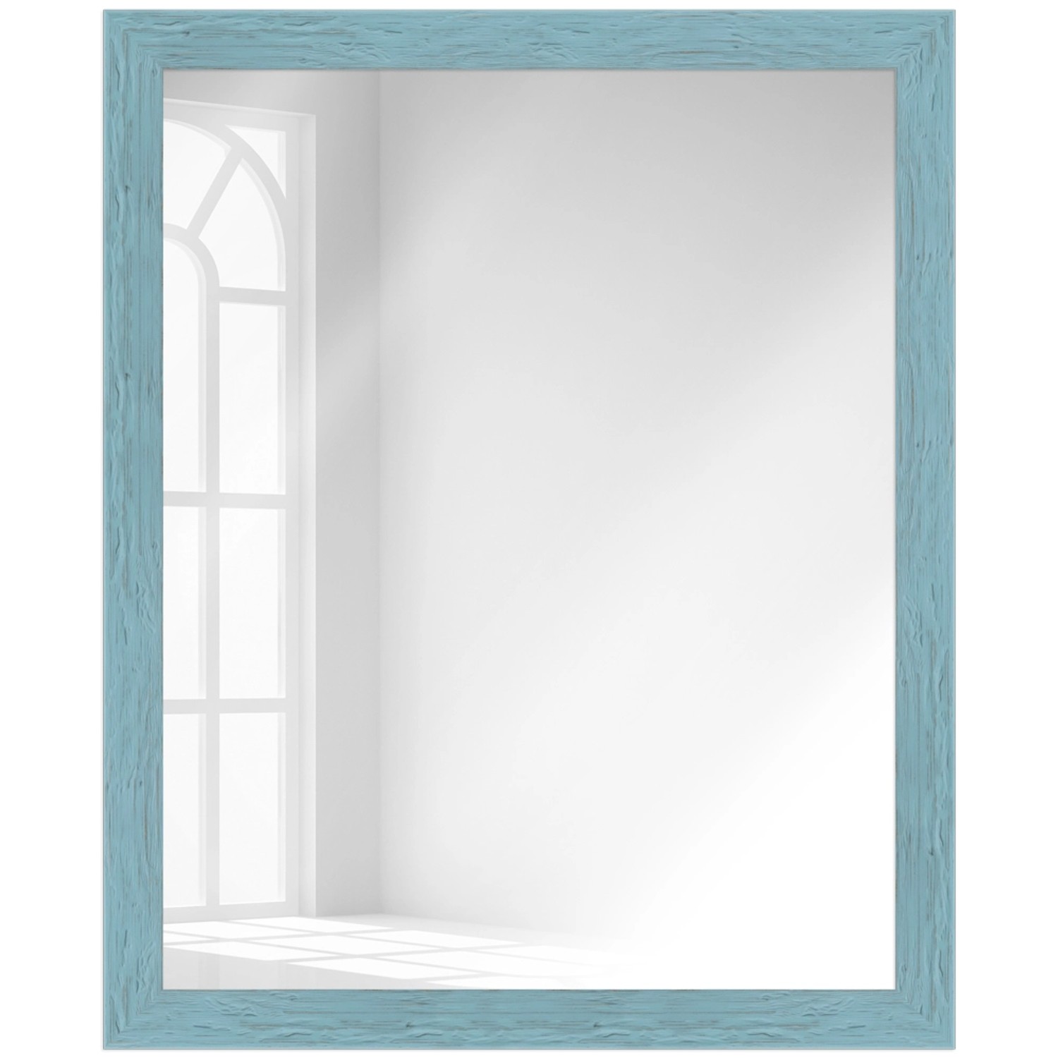 WANDStyle Wandspiegel H750 aus Massivholz in Blau 35 x 95 cm im Stil Landha günstig online kaufen