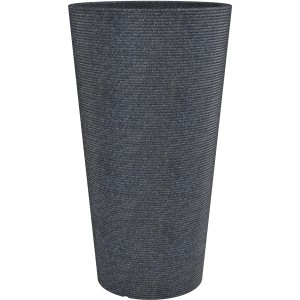Scheurich Pflanzsäule Coneo High, Ø 39cm, Schwarz Granit, konische Form mit Rillen-Design.