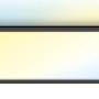 Rechteckiges, schwarzes WiZ LED-Panel mit tunable white Licht (2700-6500K), 119,5x29,5 cm.