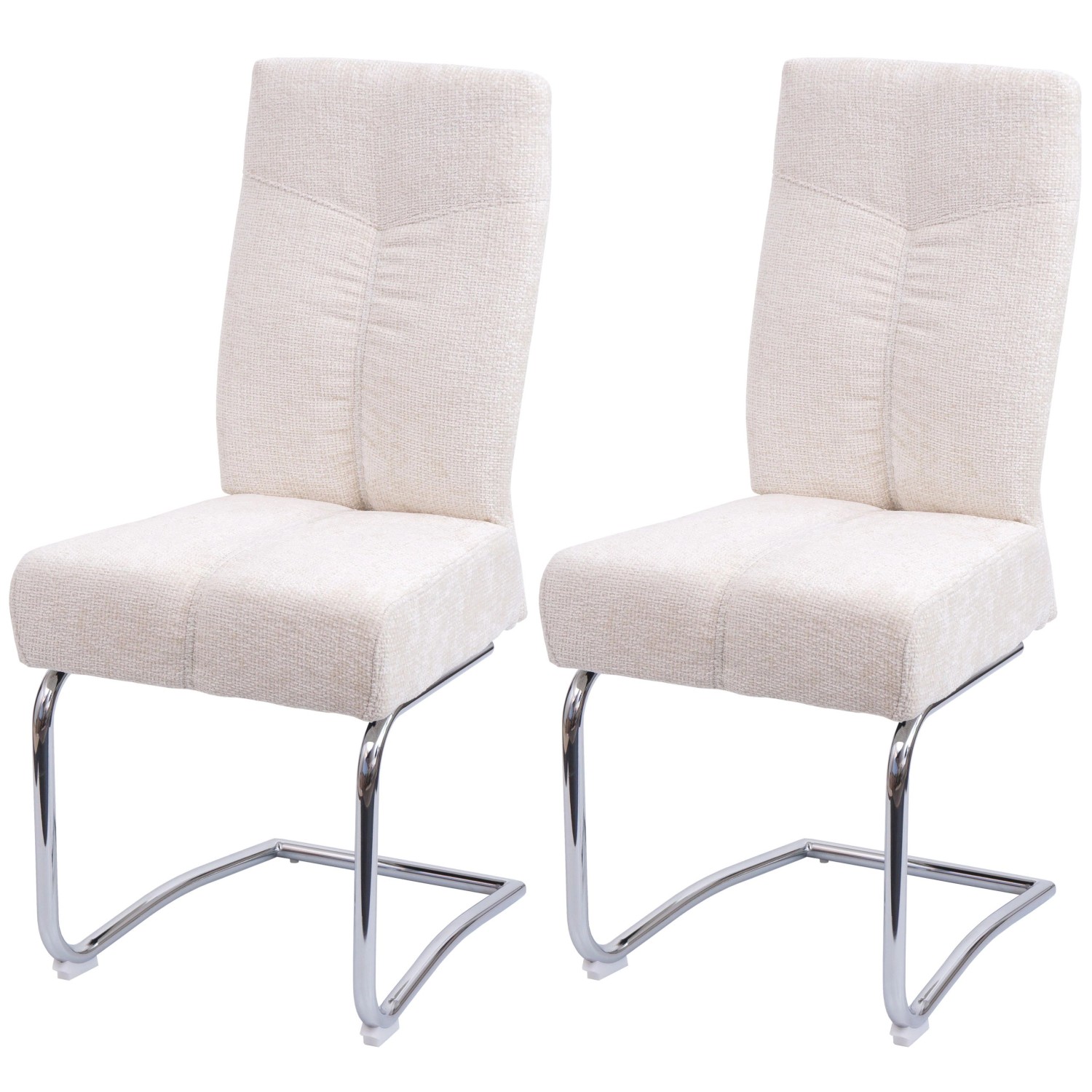 CHEFGASTRO Esszimmerstuhl 2er-Set Gepolstert 105x46x60cm Sitzhöhe 53cm Metall Stoff/Textil Chenille Creme