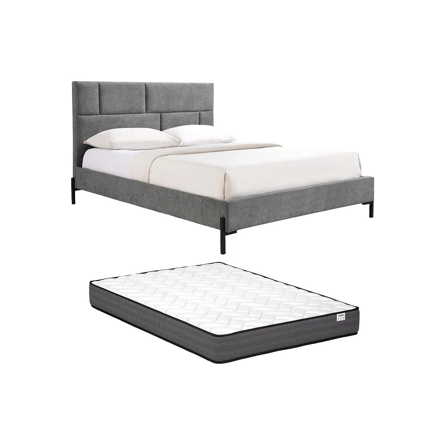 Vente-unique Bettrahmen Noulavo Grau 165 cm