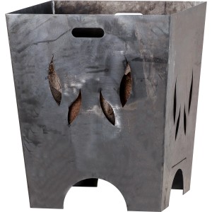 SIENA GARDEN Feuerkorb FLAMIA aus Stahl in Anthrazit mit Flammenmuster.