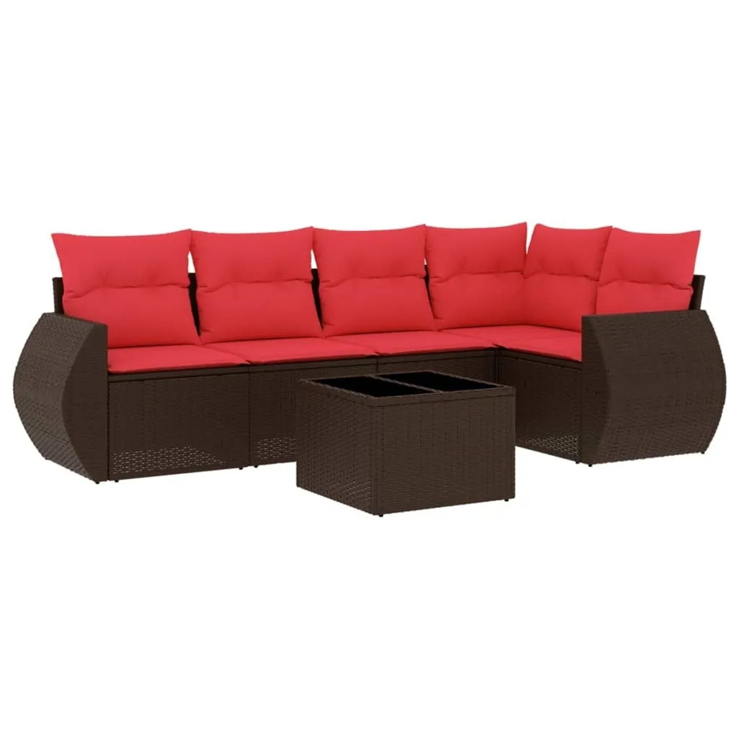 vidaXL 6-Tlg Gartensofa-Set mit Kissen Braun Polyrattan 3221343 günstig online kaufen