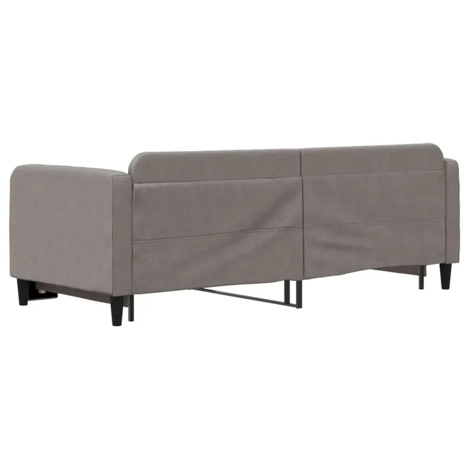 Ausziehbares vidaXL Tagesbett in Taupe, Stoffbezug, von hinten.