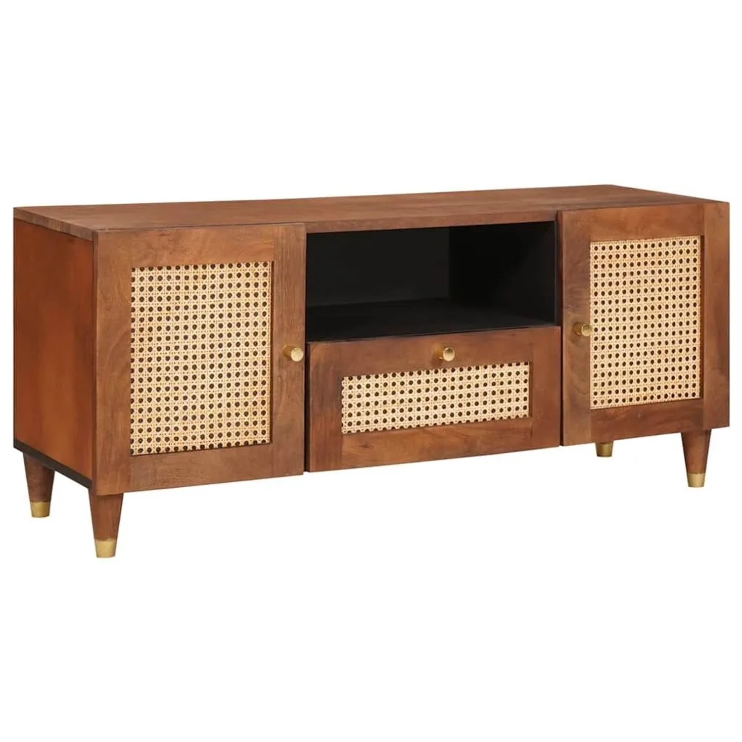 vidaXL TV-Schränk mit Regal Braun 105 x 33,5 x 46 cm Massivholz Mango 40188 günstig online kaufen