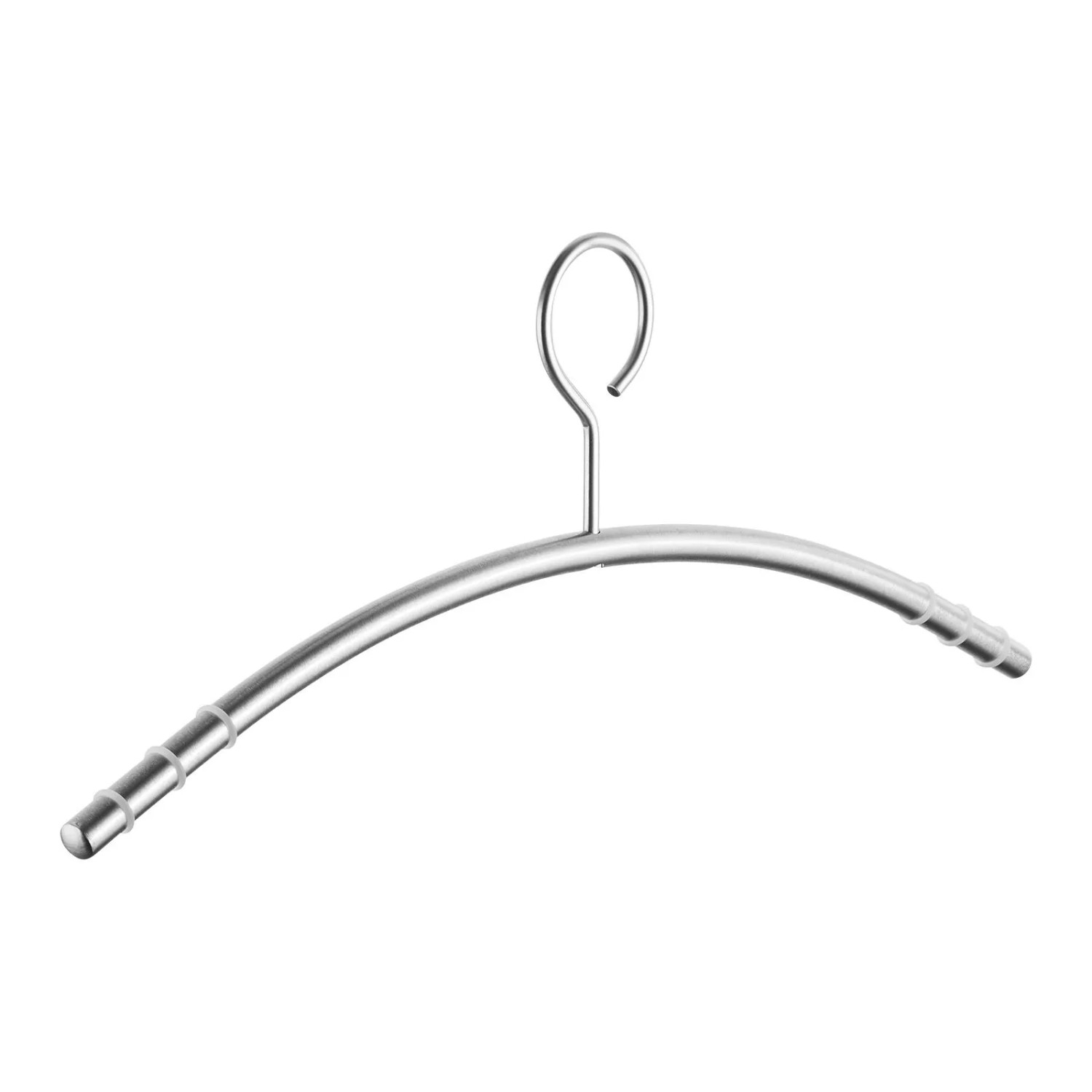 SOTECH Design Kleiderbügel mit Antirutsch Ringen Edelstahl Massiv Gebürstet Ø12 mm x 433 mm Rundrohr mit Öse