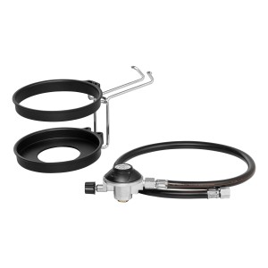 Enders Kartuschenhalter-Set für Urban II/Explorer II: Halterung, Gasschlauch und Regler für Schraubkartuschenbetrieb.