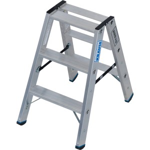 Krause Doppelleiter Stabilo mit 3 Stufen, belastbar bis 225 kg, ideal für Arbeiten im Innen- und Außenbereich.
