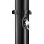 Detailaufnahme: Juskys Solardusche Victoria, schwarze Dusche mit Temperaturregler.