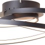 Moderne LED-Deckenleuchte Labyrinth, 40 cm, schwarz, mit ineinandergreifenden Kreisen für Wohnzimmer, Schlafzimmer oder Küche.