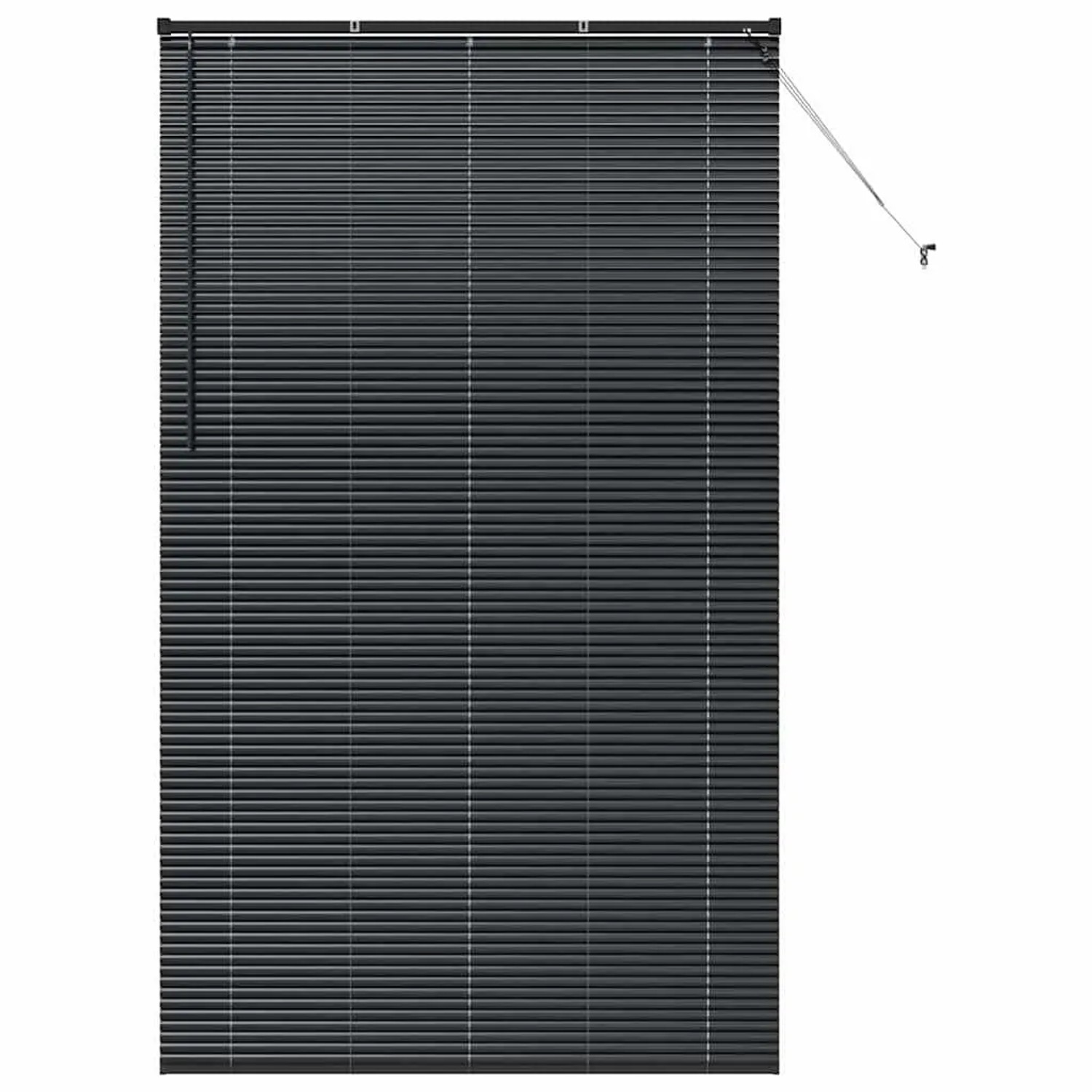 vidaXL Balkenjalousien mit Vorhängen Schwarz 220 x 130 cm Aluminium 4200617 günstig online kaufen