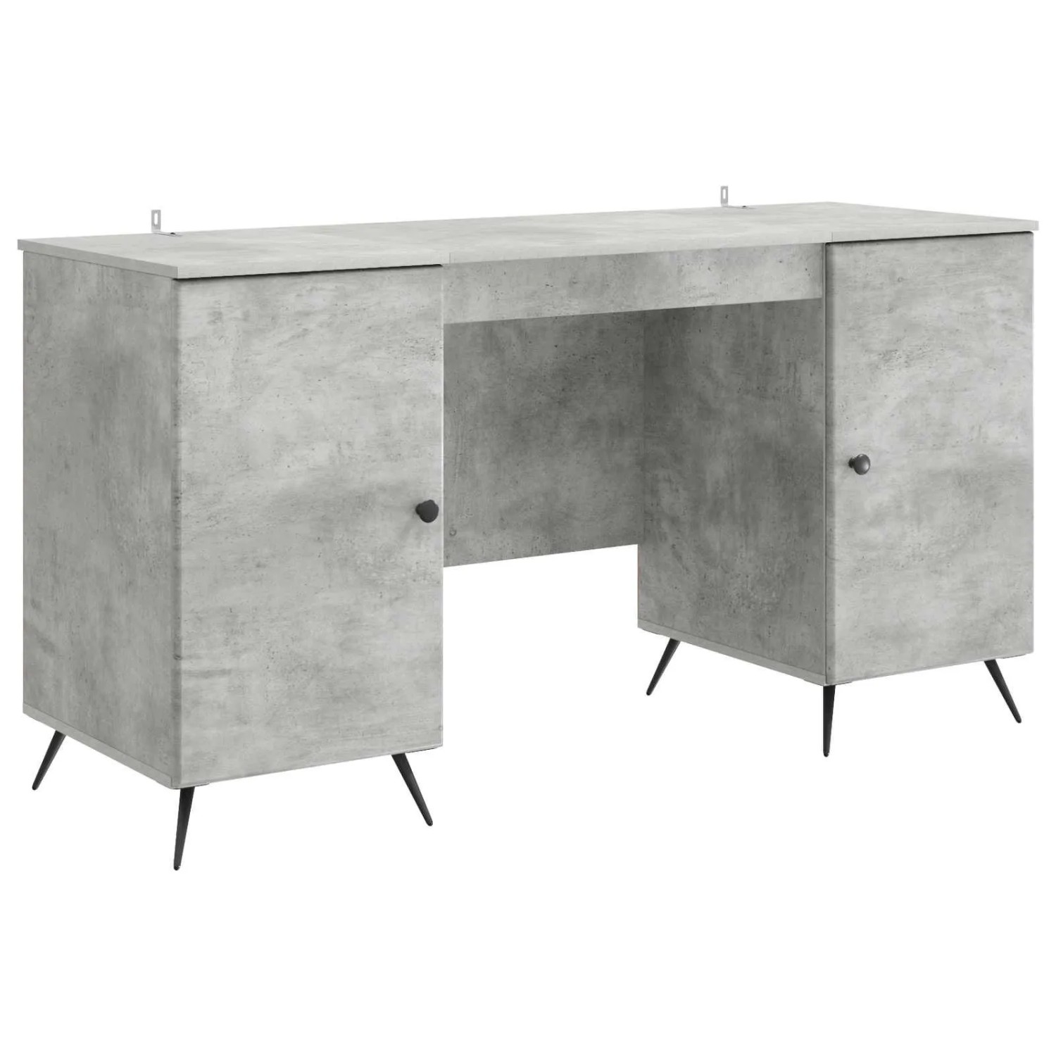 vidaXL Schreibtisch mit Tür Betongrau 142,5 x 50 x 75 cm Holzwerkstoff 3414633
