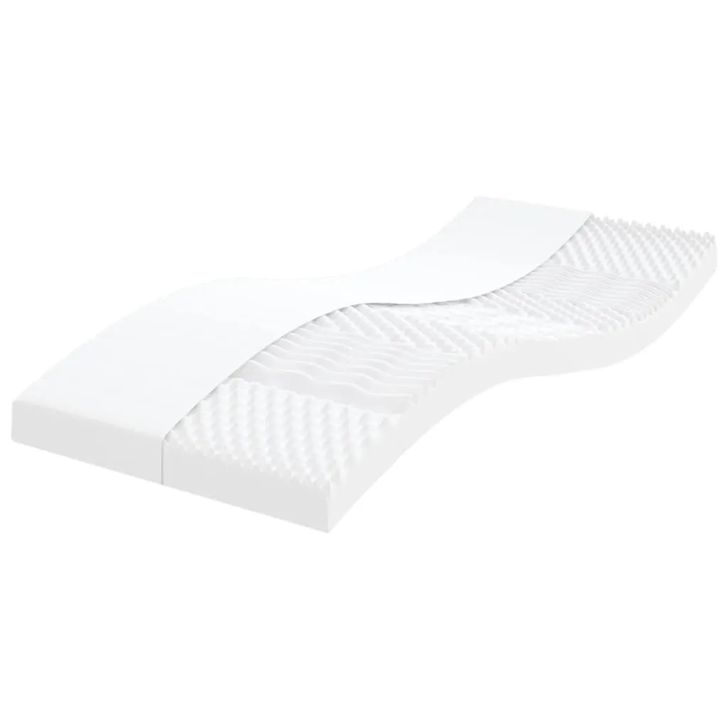 vidaXL Schaumstoffmatratze Weiß 90x200 cm 7-Zonen Härtegrad 20 ILD 356352