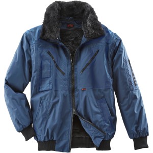 Marineblaue HTR 3in1 Pilotenjacke in Größe M mit abnehmbarem Kragen und vielen Taschen.