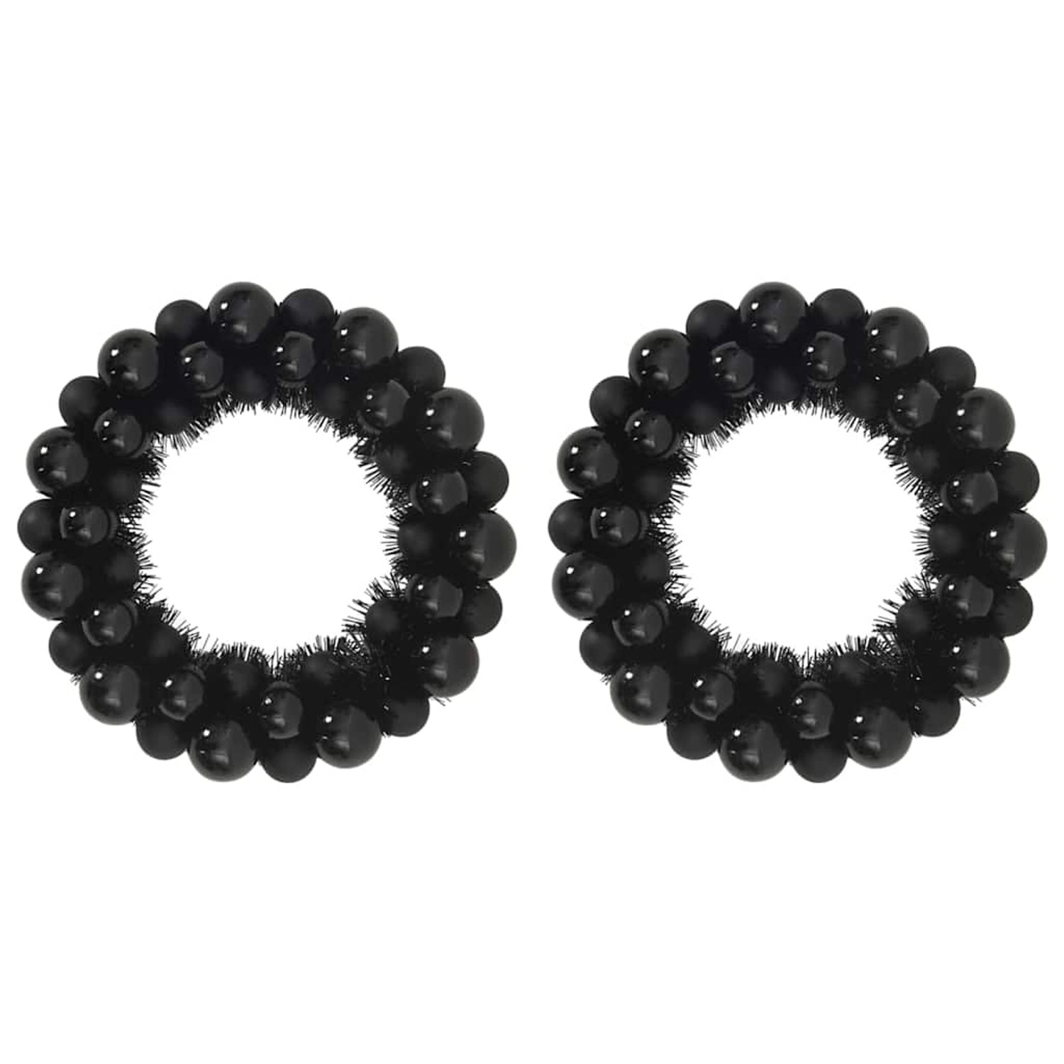 vidaXL Weihnachtsballkränze 2 Stk Schwarz 33 x 33 x 7 cm Polystyrol 4201967 günstig online kaufen