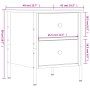 Nachttisch Sonoma-Eiche 40x42x50 cm aus Holzwerkstoff mit 2 Schubladen. Technische Zeichnung mit Maßen.